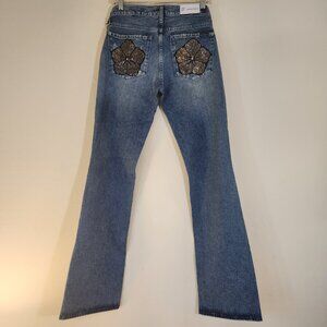 NWT Bootcut Low Rise Washed Jeans Beaded Pockets 7 For All Mankind sz 27